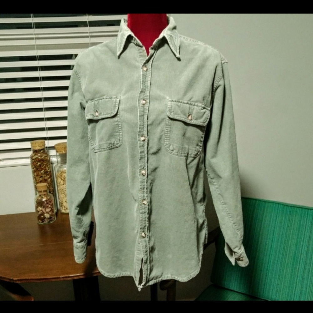 Vintage Coleman Green Corduroy Button Down Shirt
